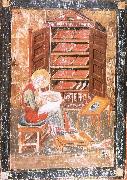 unknow artist The prophet Ezra works Begin the saint documents, from the Codex Amiatinus, Jarrow Sweden oil painting reproduction